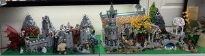 My LEGO Lord of the Rings and Hobbit scene with custom mountain range